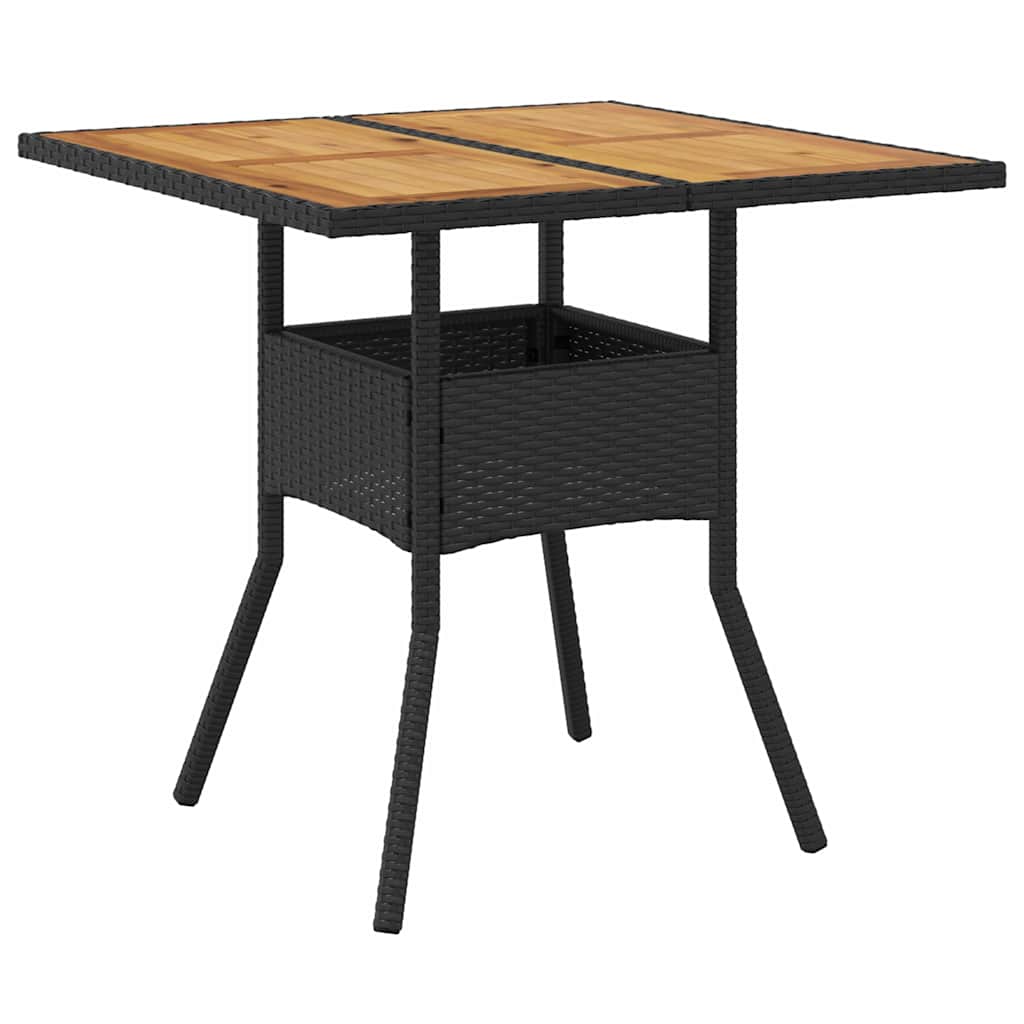 Set da Pranzo per Giardino 5 pcs Nero polyrattan