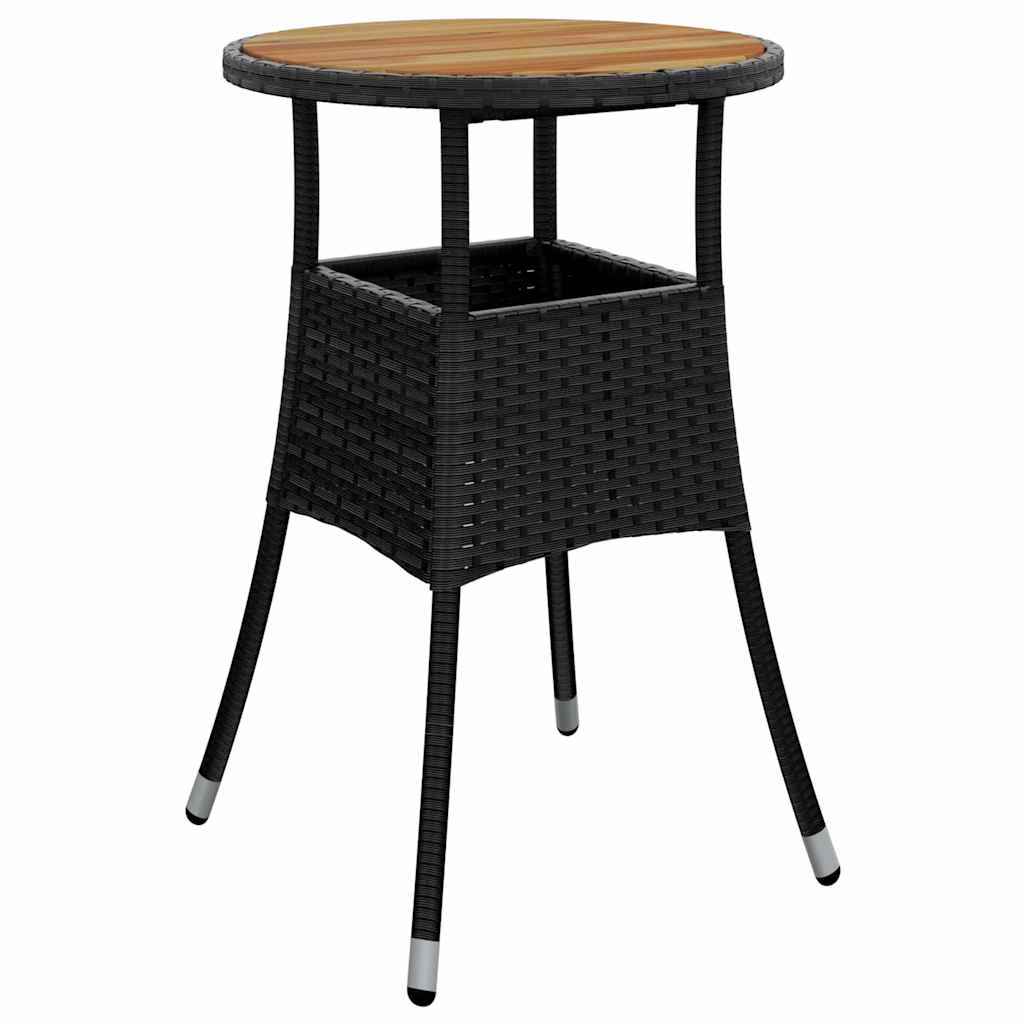 Set da Pranzo per Giardino 5 pcs Nero polyrattan