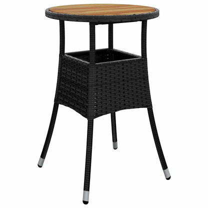Set da Pranzo per Giardino 5 pcs Nero polyrattan