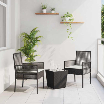 Set Bistro da Giardino 3 pcs Nero polyrattan