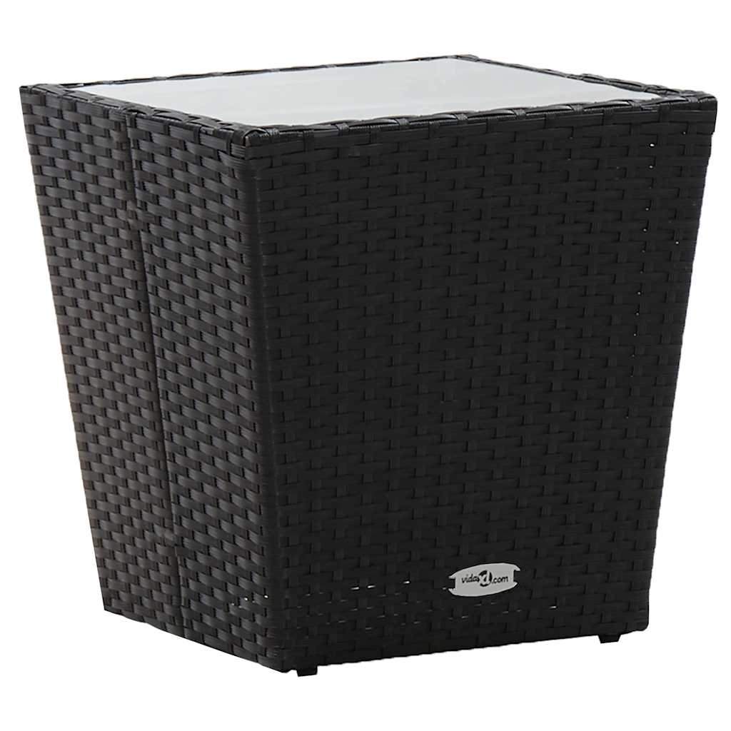 Set Bistro da Giardino 3 pcs Nero polyrattan