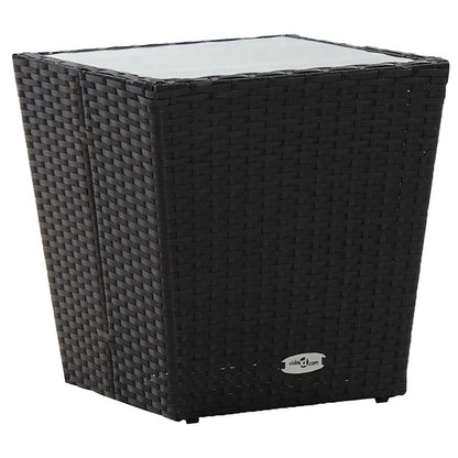 Set Bistro da Giardino 3 pcs Nero polyrattan