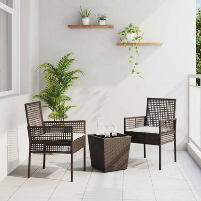 Set Bistro da Giardino 3 pcs Marrone polyrattan