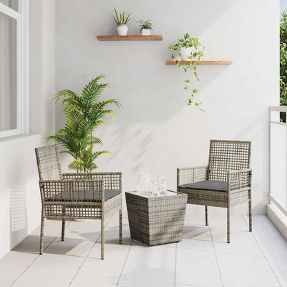 Set Bistro da Giardino 3 pcs Grigio polyrattan