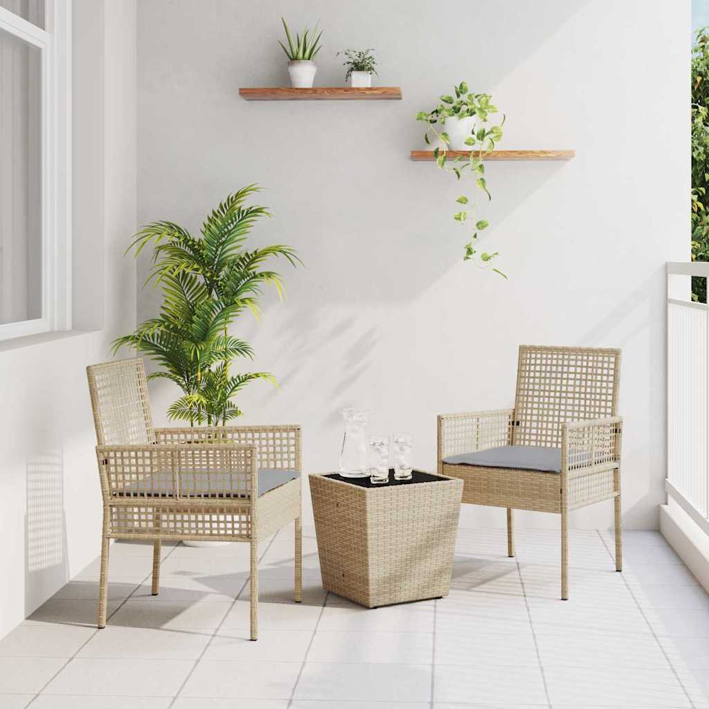 Set Bistro da Giardino 3 pcs Beige polyrattan