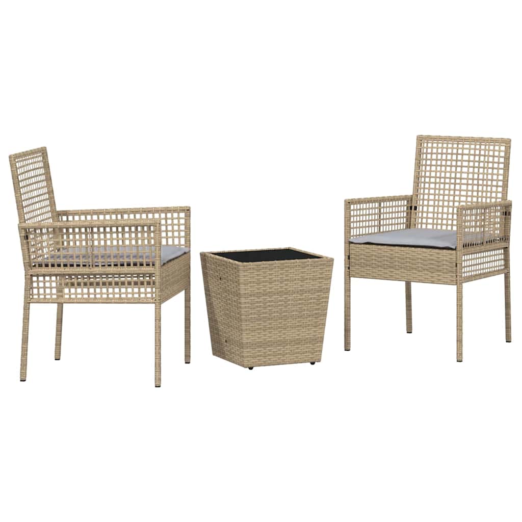 Set Bistro da Giardino 3 pcs Beige polyrattan