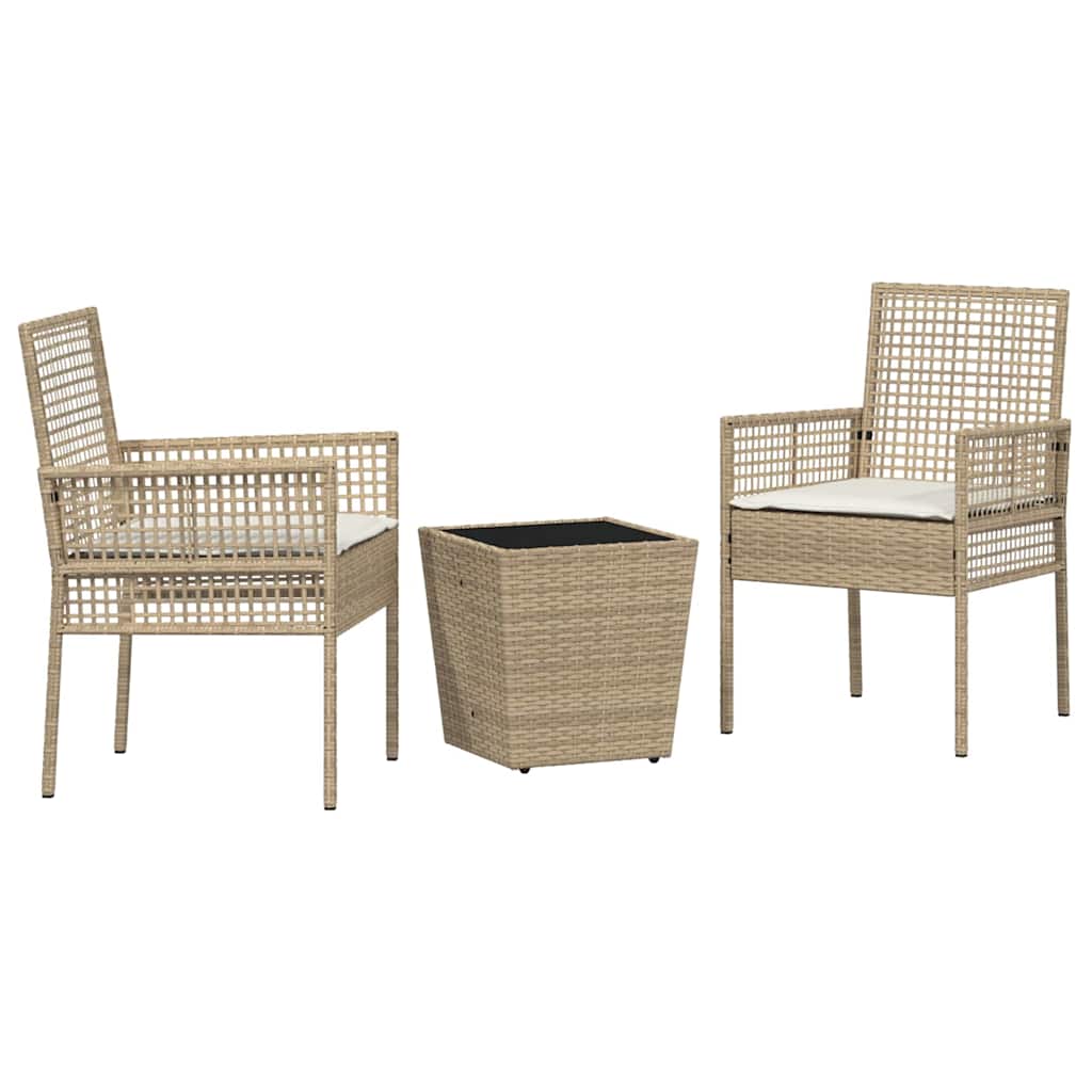Set Bistro da Giardino 3 pcs Beige polyrattan