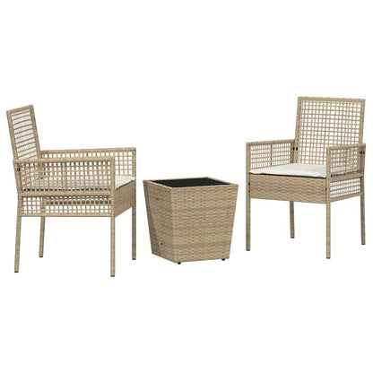 Set Bistro da Giardino 3 pcs Beige polyrattan