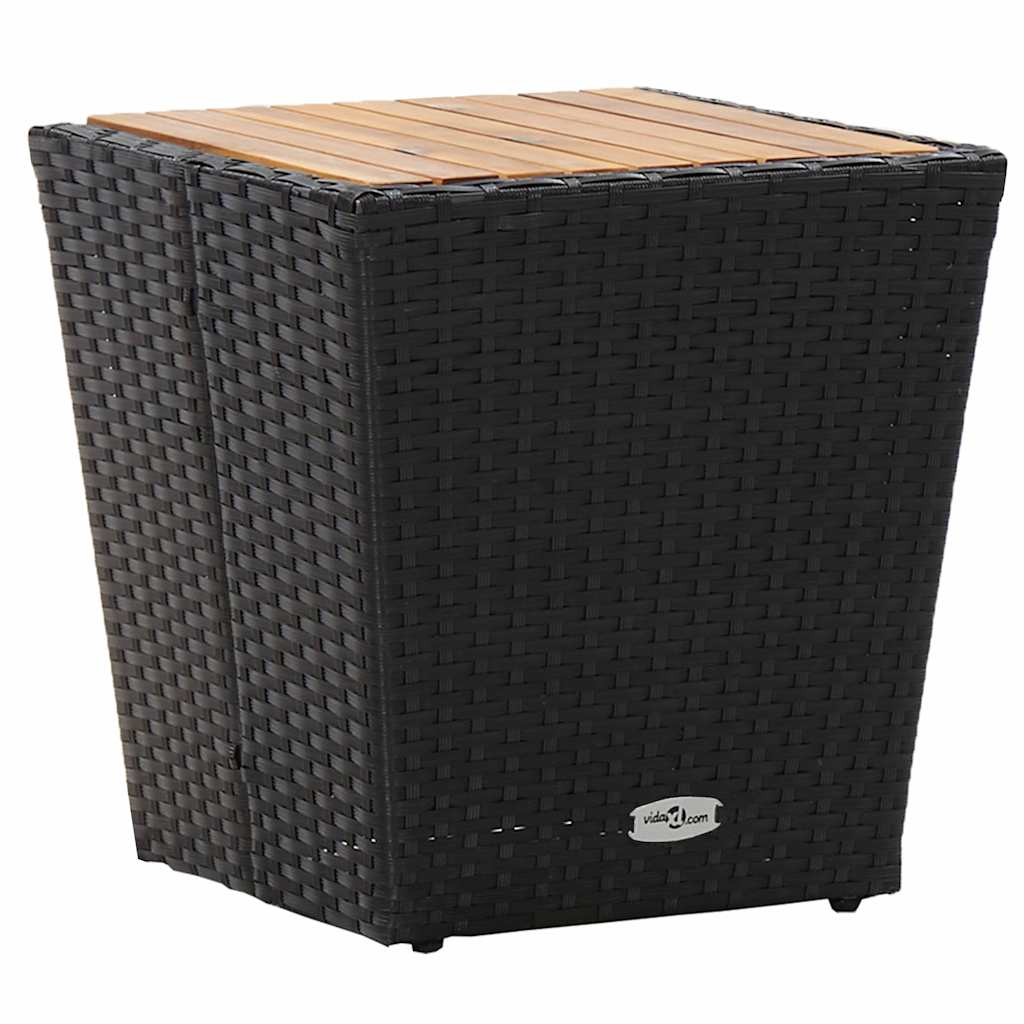 Set Bistro da Giardino 3 pcs Nero polyrattan