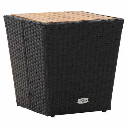 Set Bistro da Giardino 3 pcs Nero polyrattan