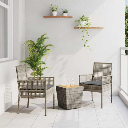 Set Bistro da Giardino 3 pcs Grigio polyrattan