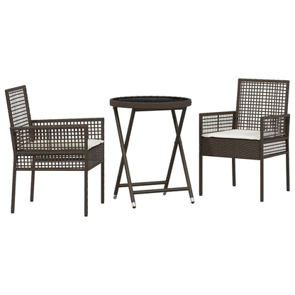 Set Bistro da Giardino 3 pcs Marrone polyrattan