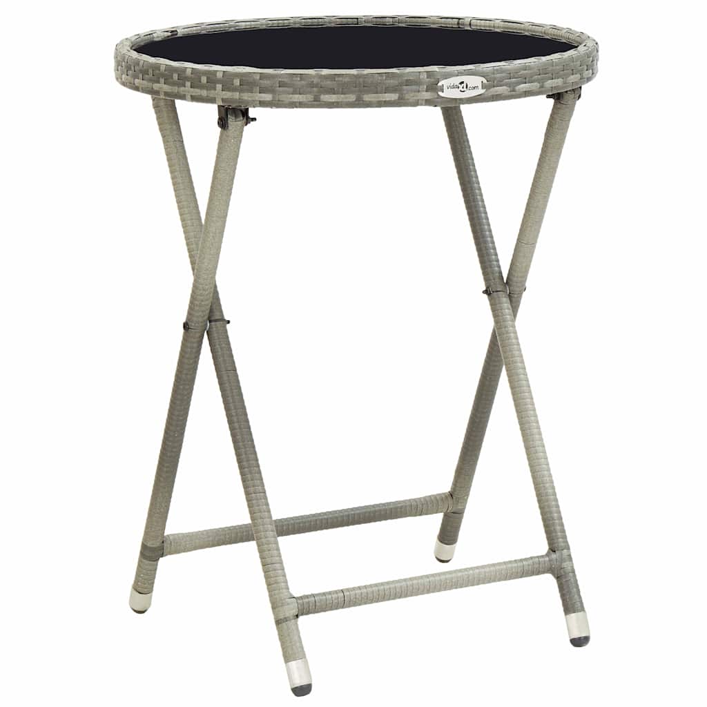 Set Bistro da Giardino 3 pcs Grigio polyrattan