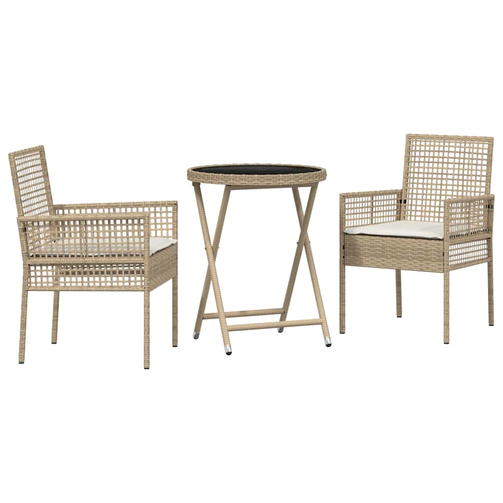 Set Bistro da Giardino 3 pcs Beige polyrattan