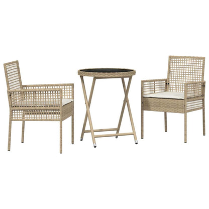 Set Bistro da Giardino 3 pcs Beige polyrattan