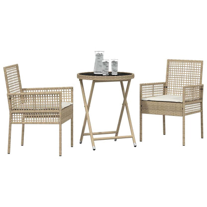 Set Bistro da Giardino 3 pcs Beige polyrattan