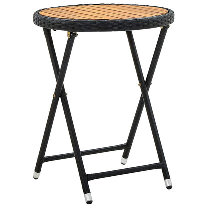 Set Bistro da Giardino 3 pcs Nero polyrattan
