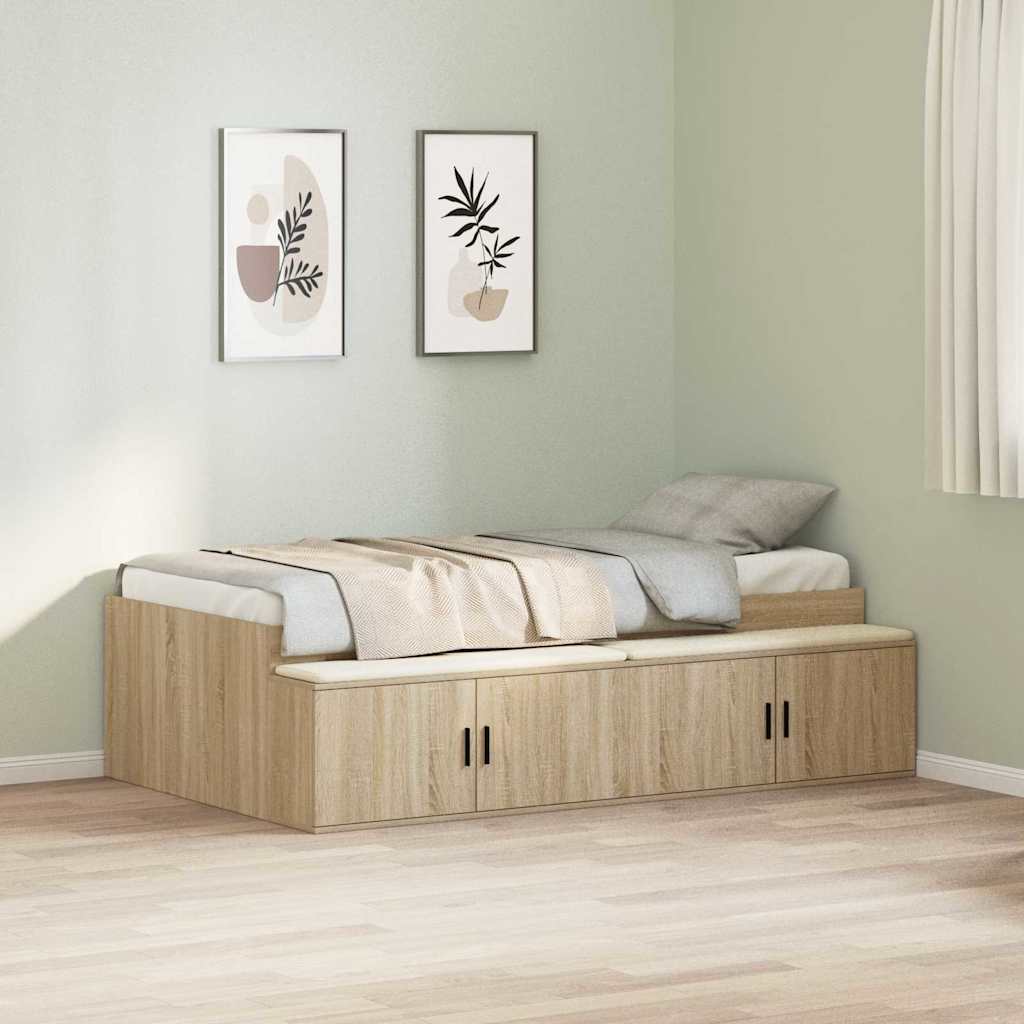 Struttura del letto con cassetto Rovere Sonoma 100 x 200 cm