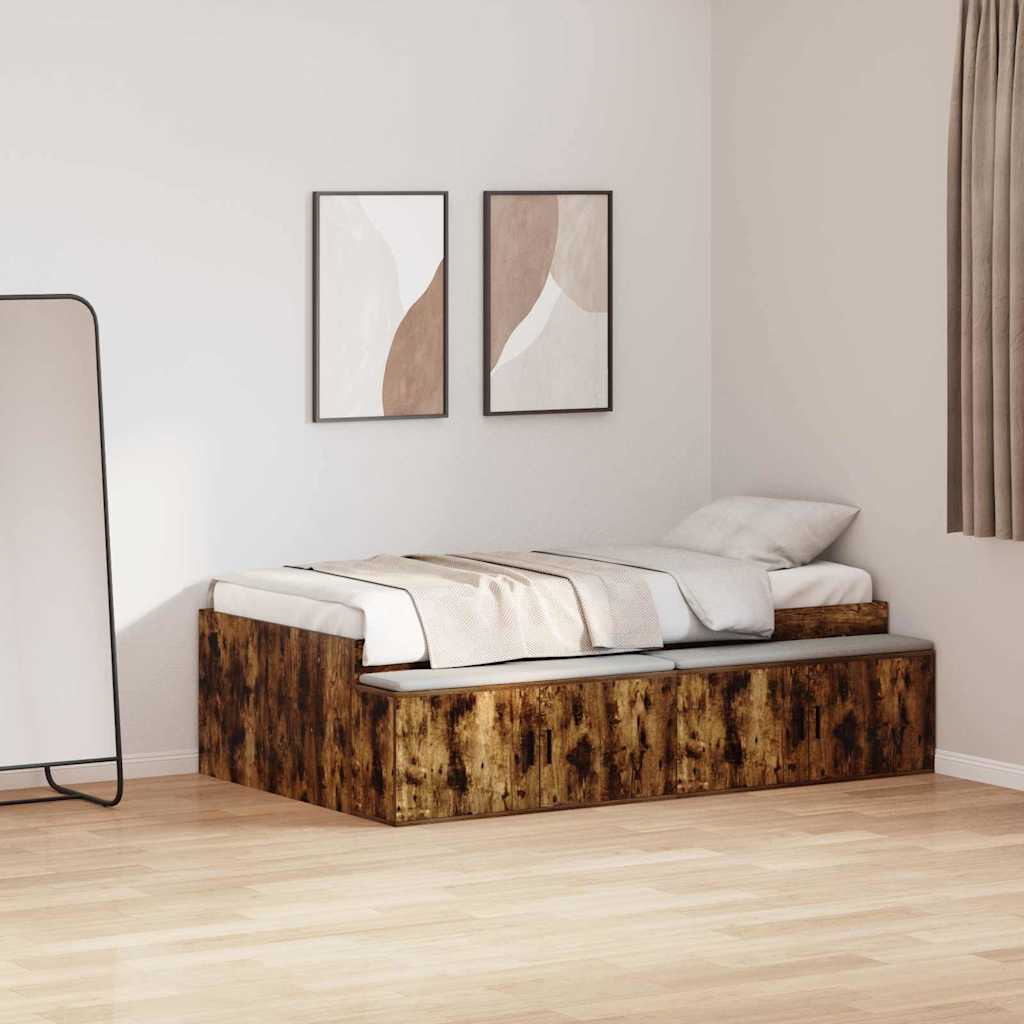 Struttura del letto Rovere fumÃ© 100 x 200 cm Legno multistrato