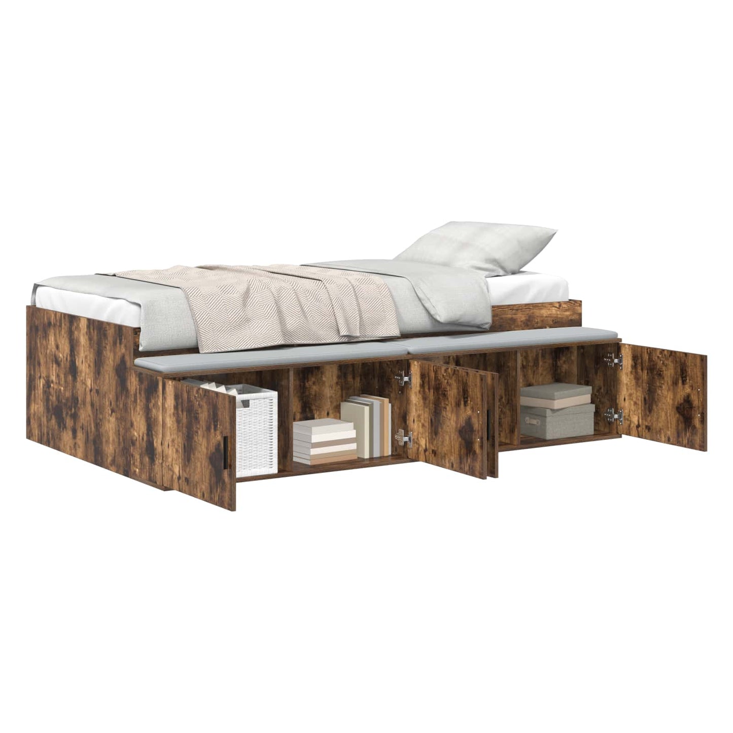 Struttura del letto Rovere fumÃ© 100 x 200 cm Legno multistrato