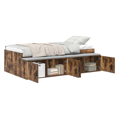 Struttura del letto Rovere fumÃ© 100 x 200 cm Legno multistrato