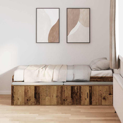 Struttura del letto con cassetto Legno vecchio 100 x 200 cm
