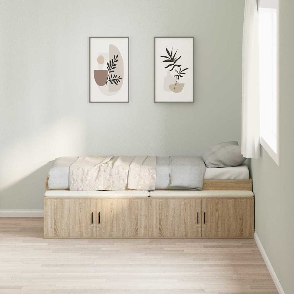 Struttura del letto Rovere Sonoma 90 x 200 cm Legno multistrato