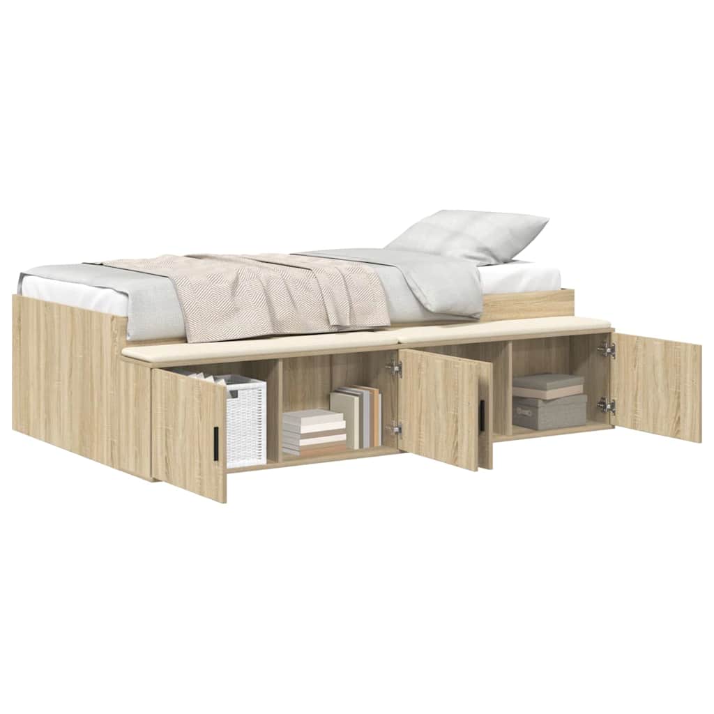 Struttura del letto Rovere Sonoma 90 x 200 cm Legno multistrato