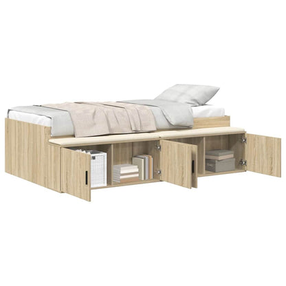 Struttura del letto Rovere Sonoma 90 x 200 cm Legno multistrato