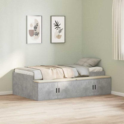 Struttura del letto con cassetto Grigio cemento 90 x 200 cm