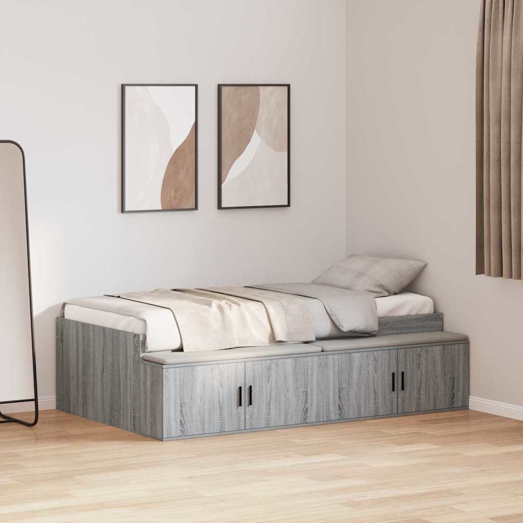 Struttura del letto Grigio Sonoma 90 x 200 cm Legno multistrato
