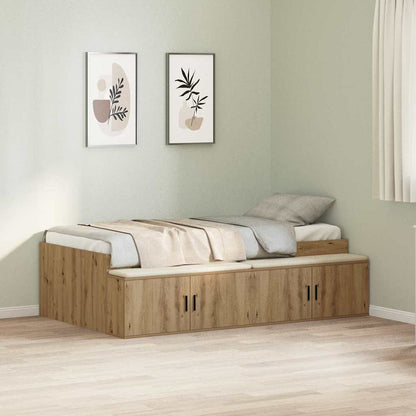 Struttura del letto con cassetto Rovere artigianale 90 x 200 cm