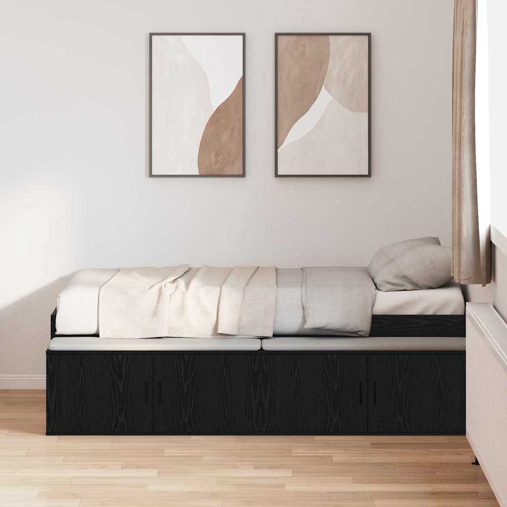 Struttura del letto Rovere Nero 80 x 200 cm Legno multistrato