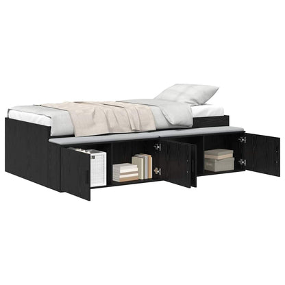 Struttura del letto Rovere Nero 80 x 200 cm Legno multistrato