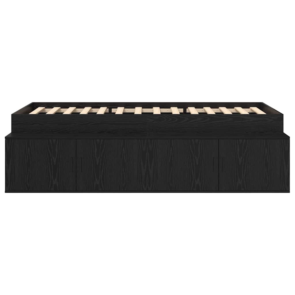 Struttura del letto Rovere Nero 80 x 200 cm Legno multistrato