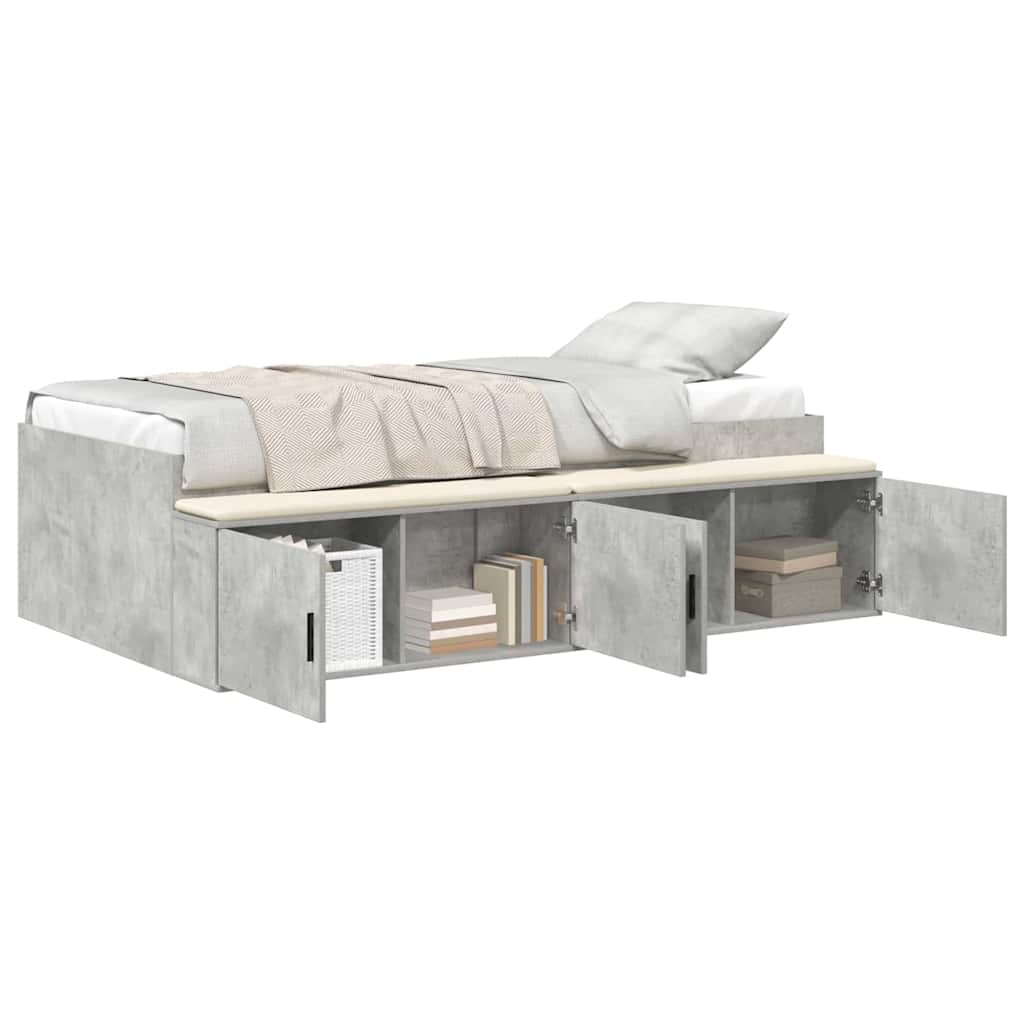 Struttura del letto con cassetto Grigio cemento 80 x 200 cm