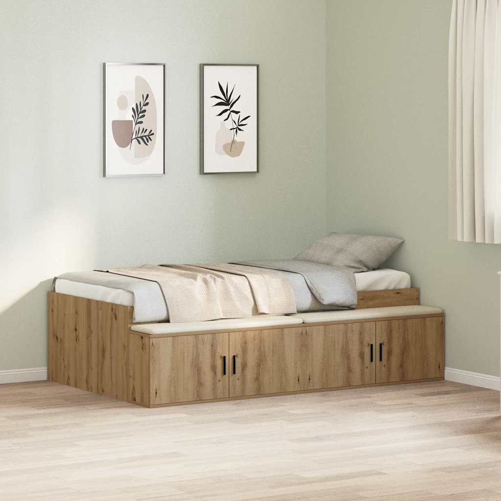 Struttura del letto con cassetto Rovere artigianale 80 x 200 cm