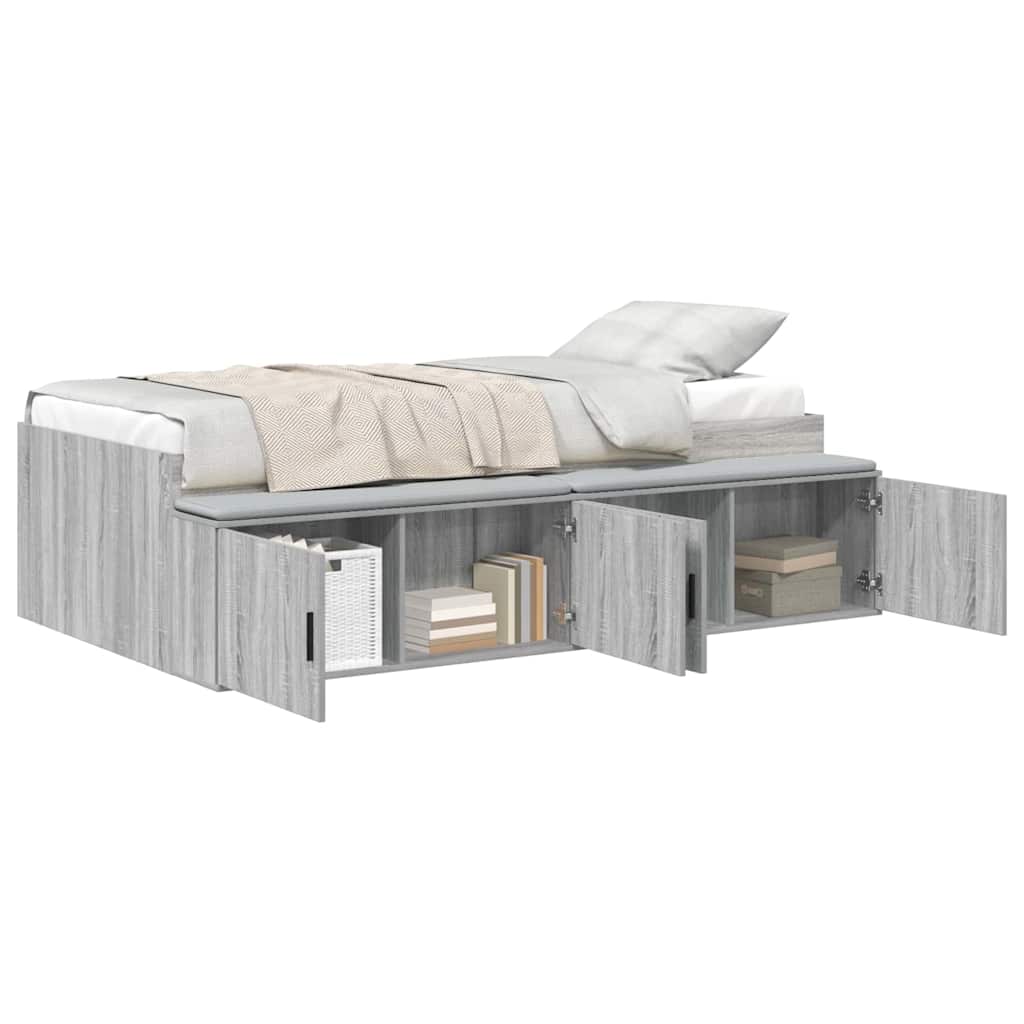 Struttura del letto Grigio Sonoma 90 x 190 cm Legno multistrato