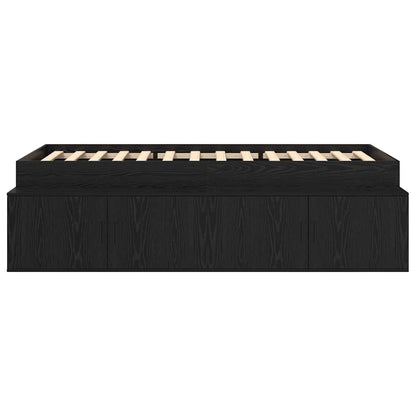 Struttura del letto Rovere Nero 70 x 190 cm Legno multistrato