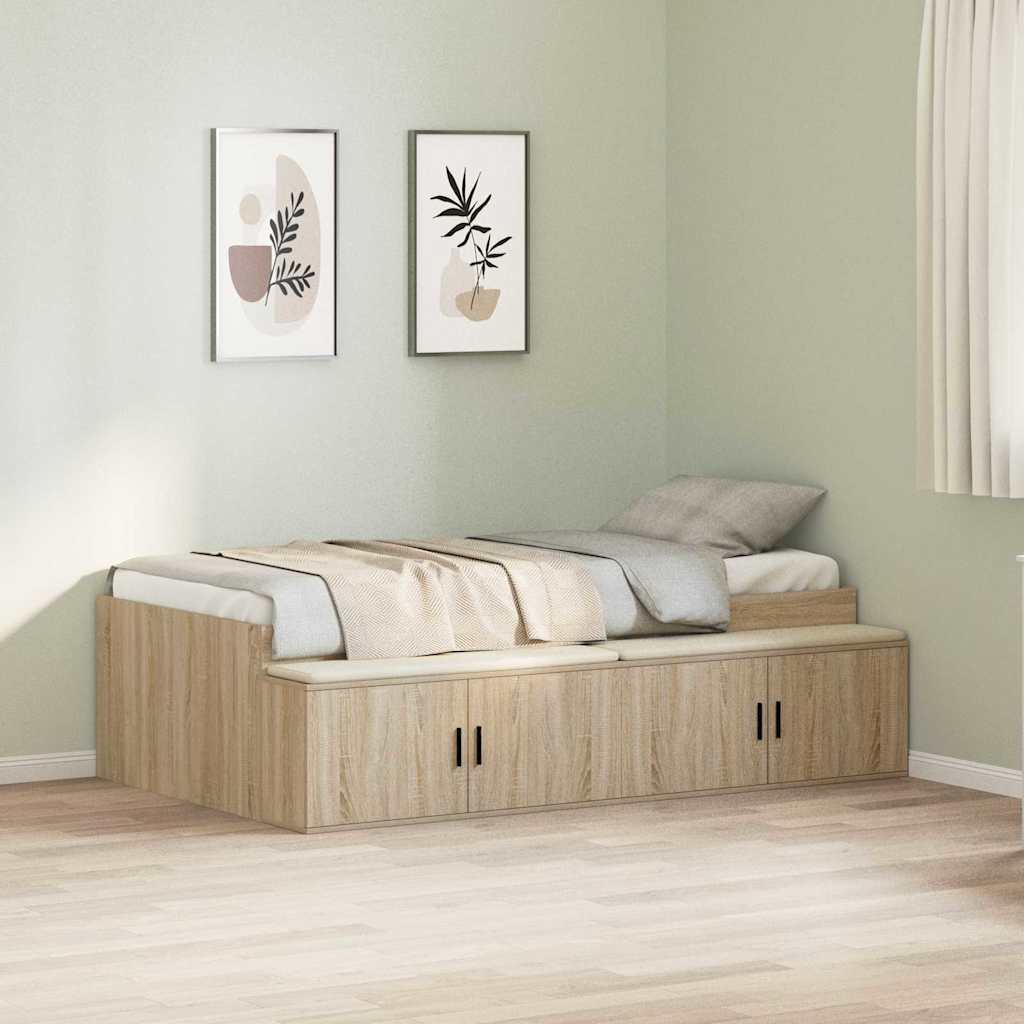 Struttura del letto Rovere Sonoma 70 x 190 cm Legno multistrato
