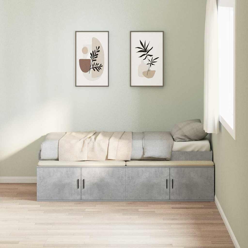 Struttura del letto con cassetto Grigio cemento 70 x 190 cm
