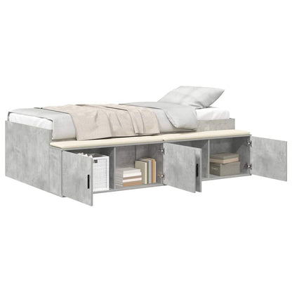Struttura del letto con cassetto Grigio cemento 70 x 190 cm