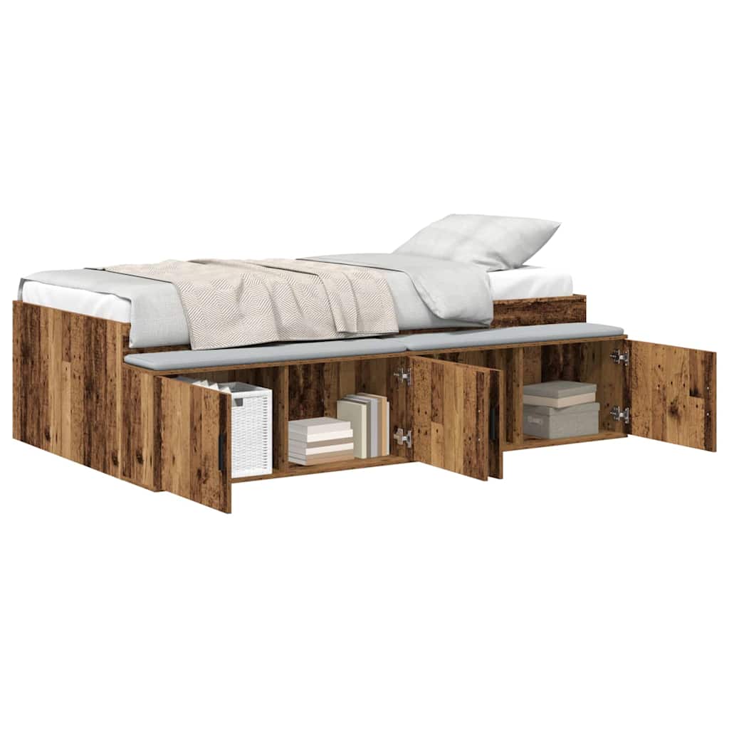 Struttura del letto con cassetto Rovere artigianale 70 x 190 cm