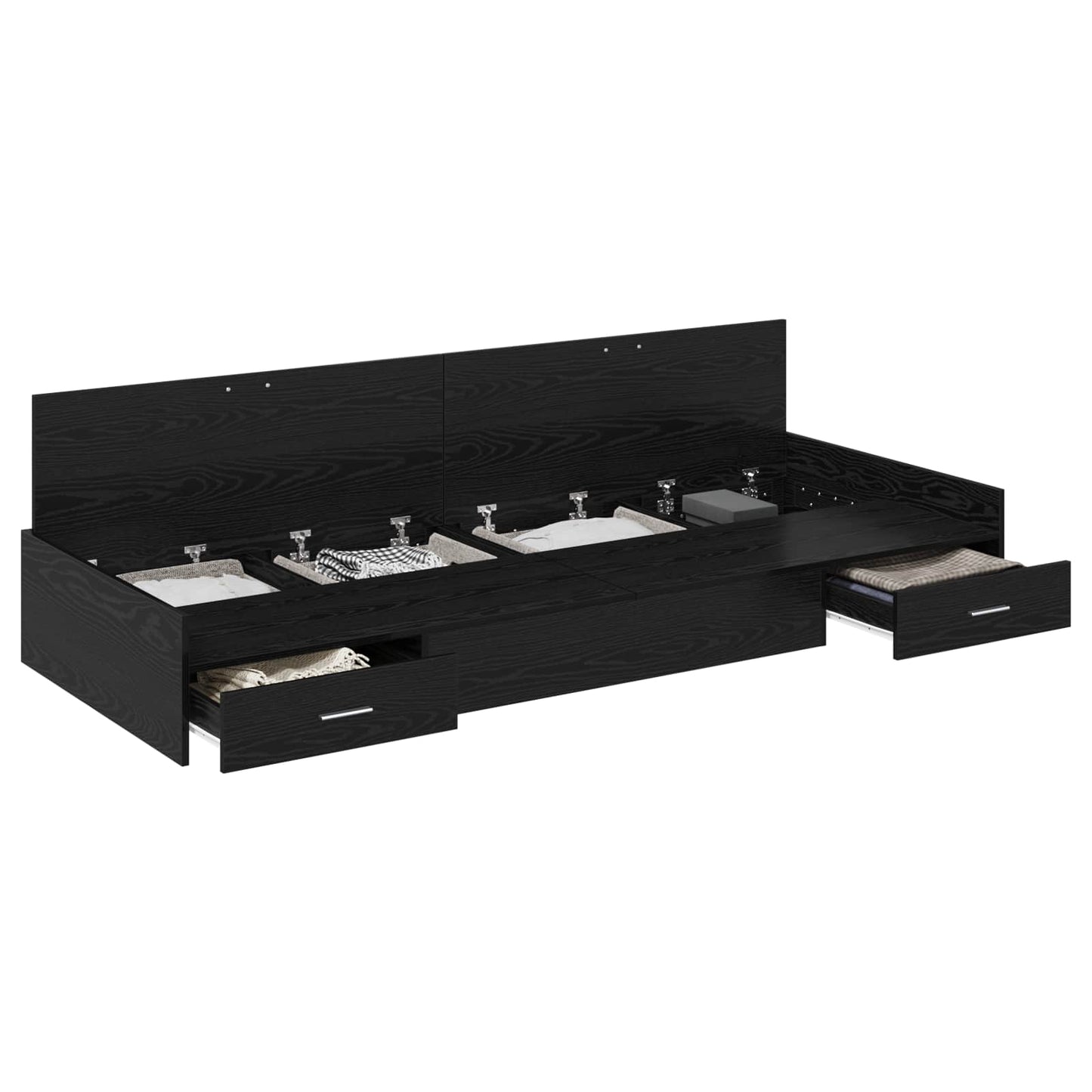 Struttura del letto Rovere Nero 98.5 x 200 cm Legno multistrato
