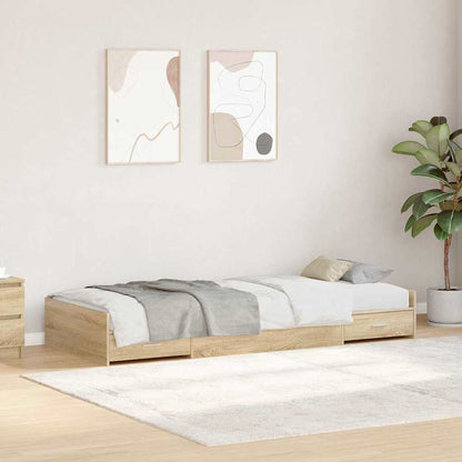 Struttura del letto con testiera Rovere Sonoma 98.5 x 200 cm