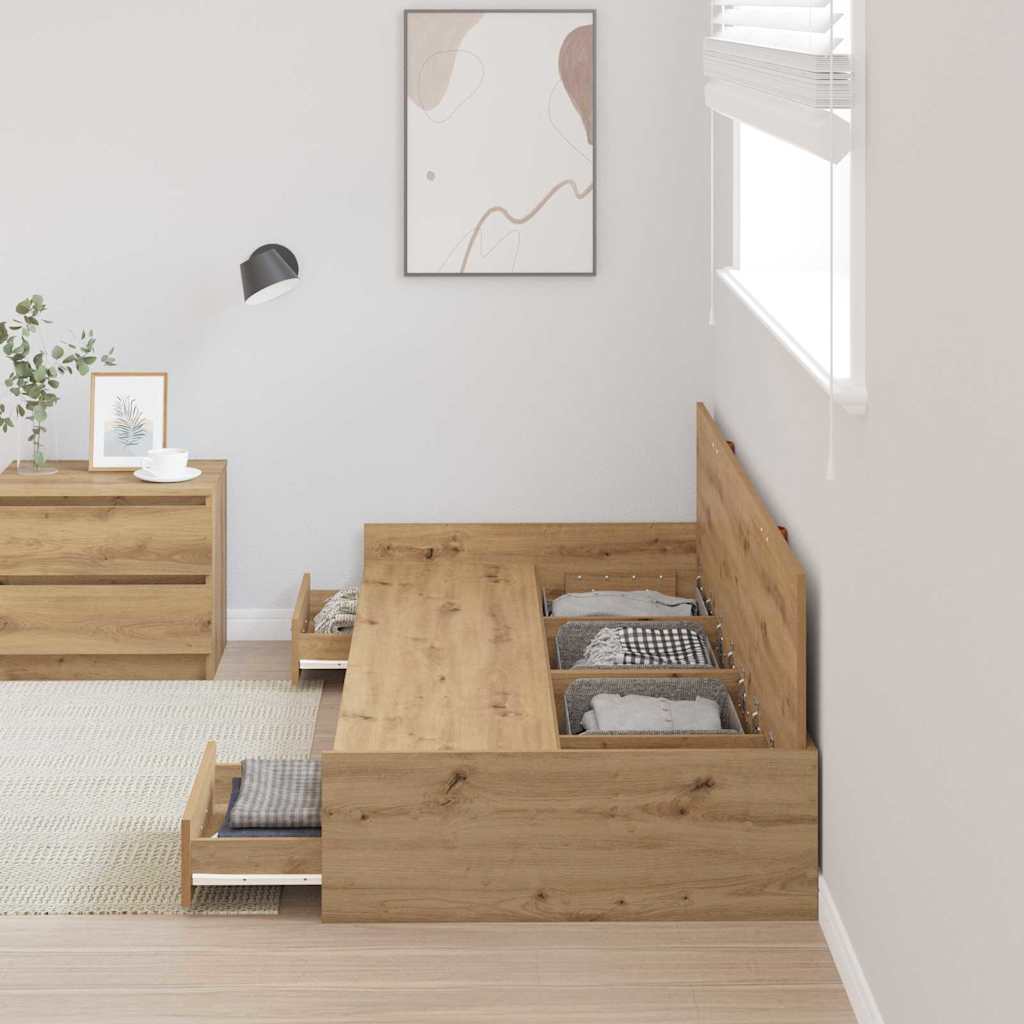 Struttura del letto Rovere artigianale 98.5 x 200 cm