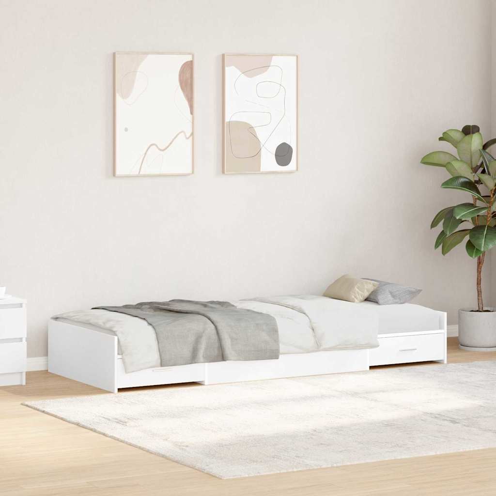 Struttura del letto Bianco 90 x 200 cm Legno multistrato
