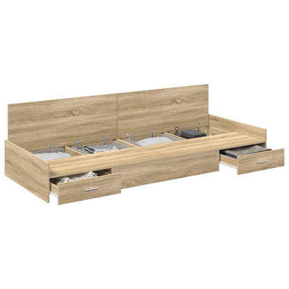 Struttura del letto Rovere Sonoma 90 x 200 cm Legno multistrato