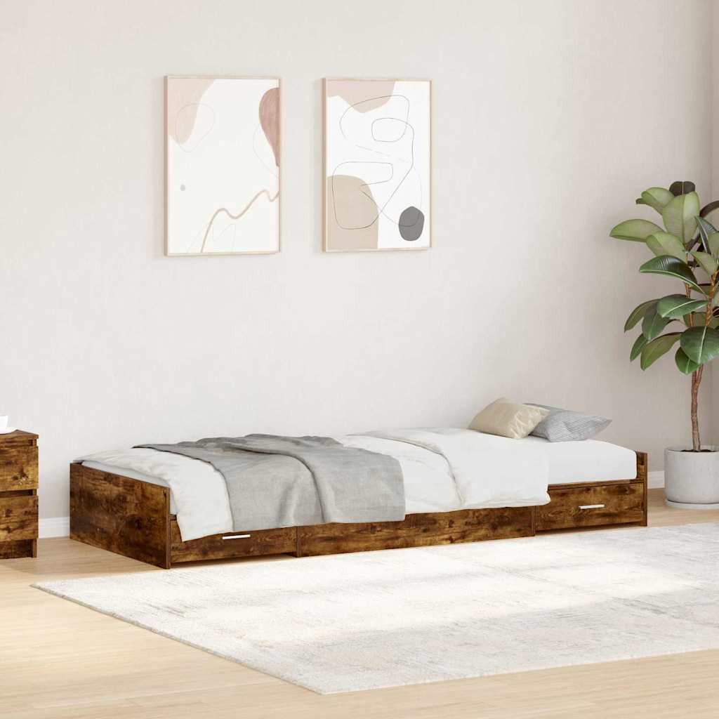 Struttura del letto Rovere fumÃ© 80 x 200 cm Legno multistrato