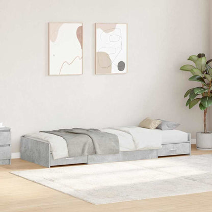 Struttura del letto con testiera Grigio cemento 90 x 190 cm